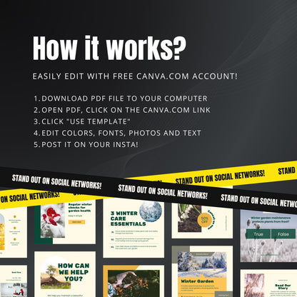 Winter Garden Maintenance Service Canva Template, Garden business, Instagram post, Canva templates for Garden Maintenance, Social media post