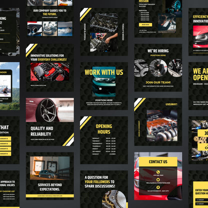 Car Tuning Canva Templates | Editable Instagram Posts for Auto Tuning & Mechanic Shops