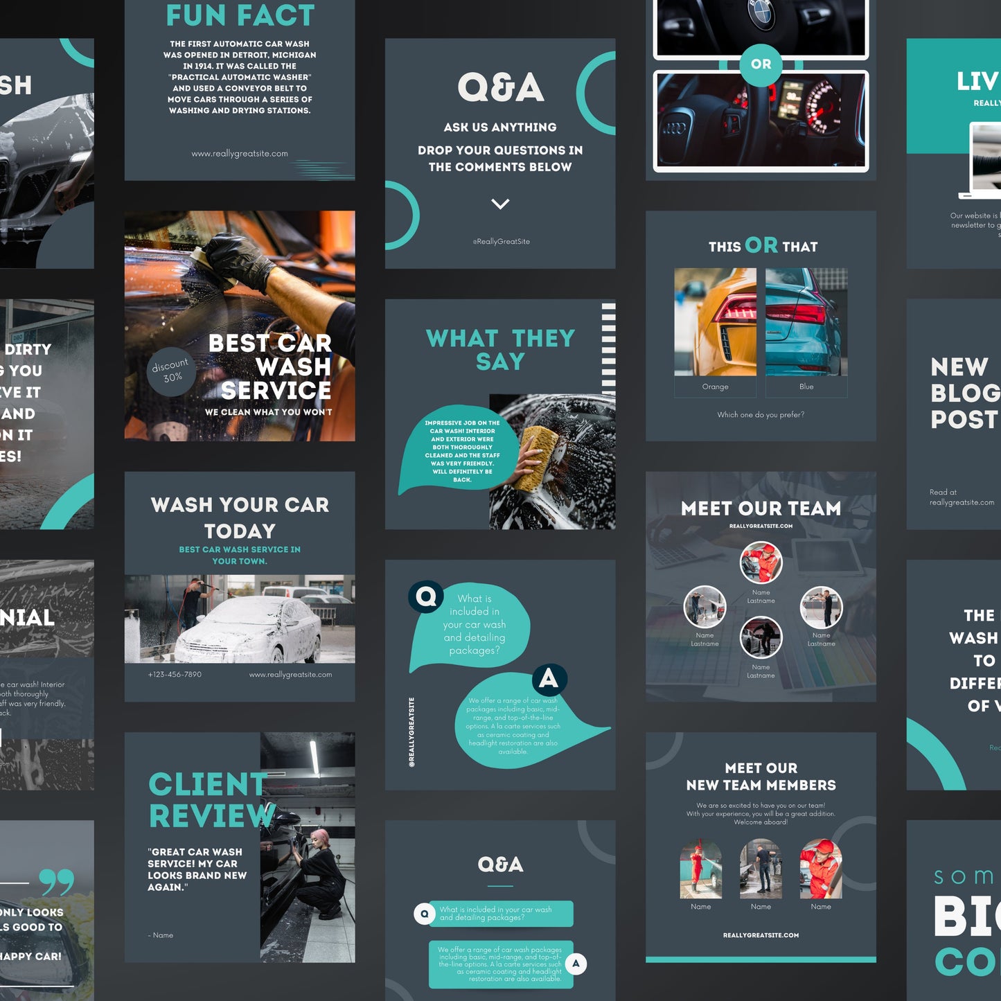 Car Wash Instagram Templates | Editable Canva Posts