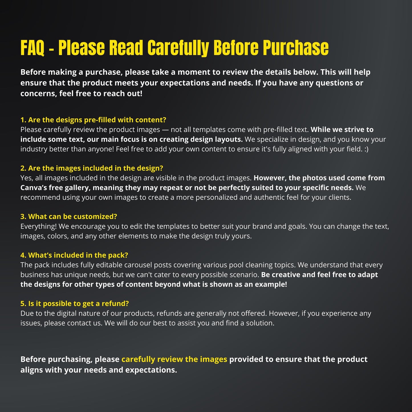 Pool Cleaning Carousel Canva Templates | Editable Multi-Image Instagram Posts