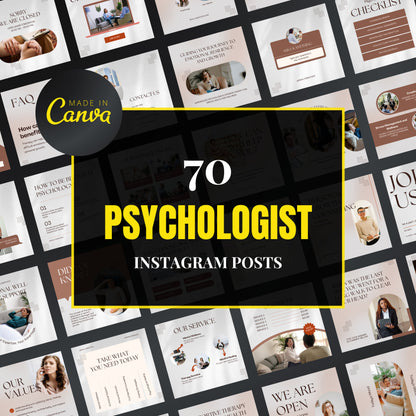 Psychologist Canva Templates | Editable Instagram Posts for Therapists & Mental Health Coaches