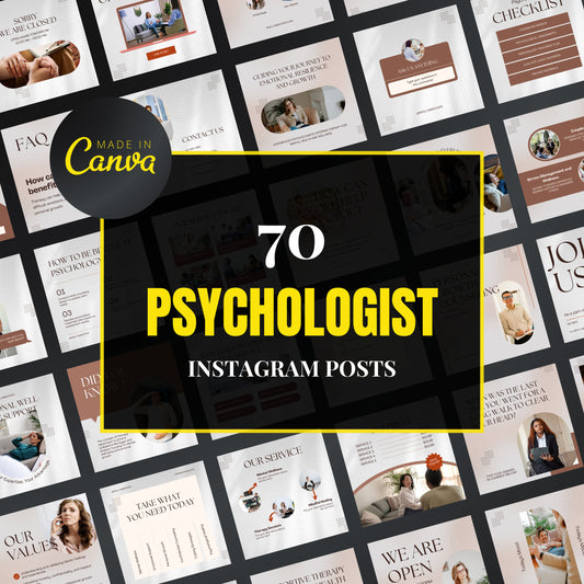 Psychologist Canva Templates | Editable Instagram Posts for Therapists & Mental Health Coaches