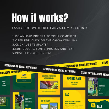 Lawn Care Canva Templates | Editable Instagram Posts for Yard Services & Landscaping Businesses