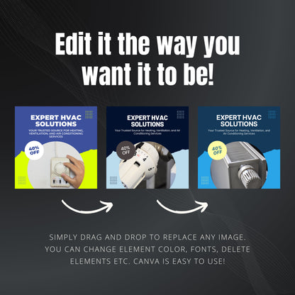 HVAC Canva Templates | Editable Instagram Posts for Air Conditioning, Heating & Cooling Services