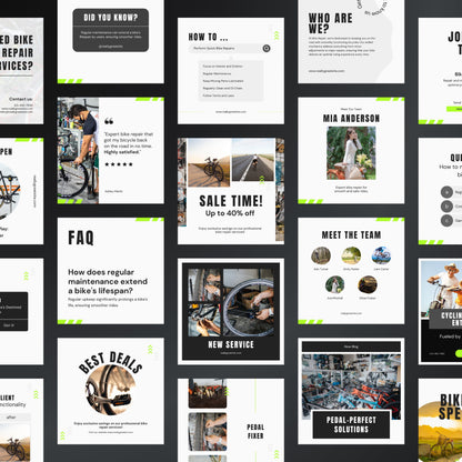 Collage of various web pages with different content on a black background