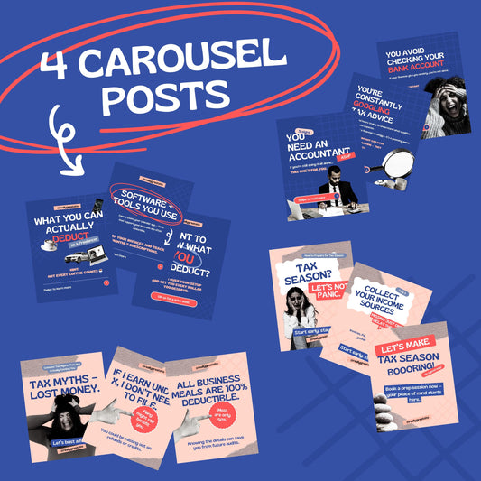 Accountants & Tax Canva Templates | Editable Instagram Posts for Accounting and Bookkeeping Services