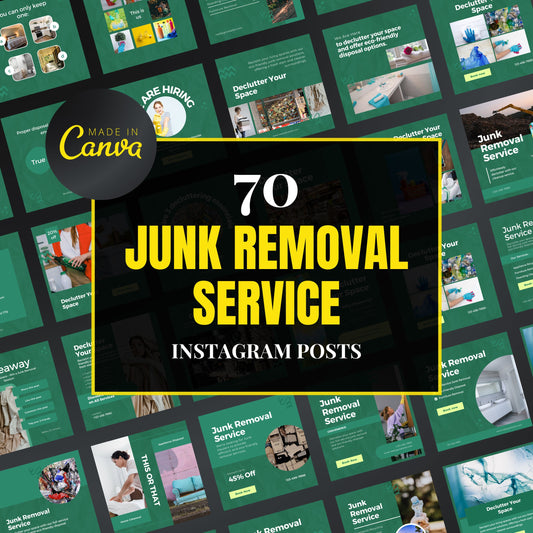 Junk Removal Canva Templates | Editable Instagram Posts for Waste & Hauling Services