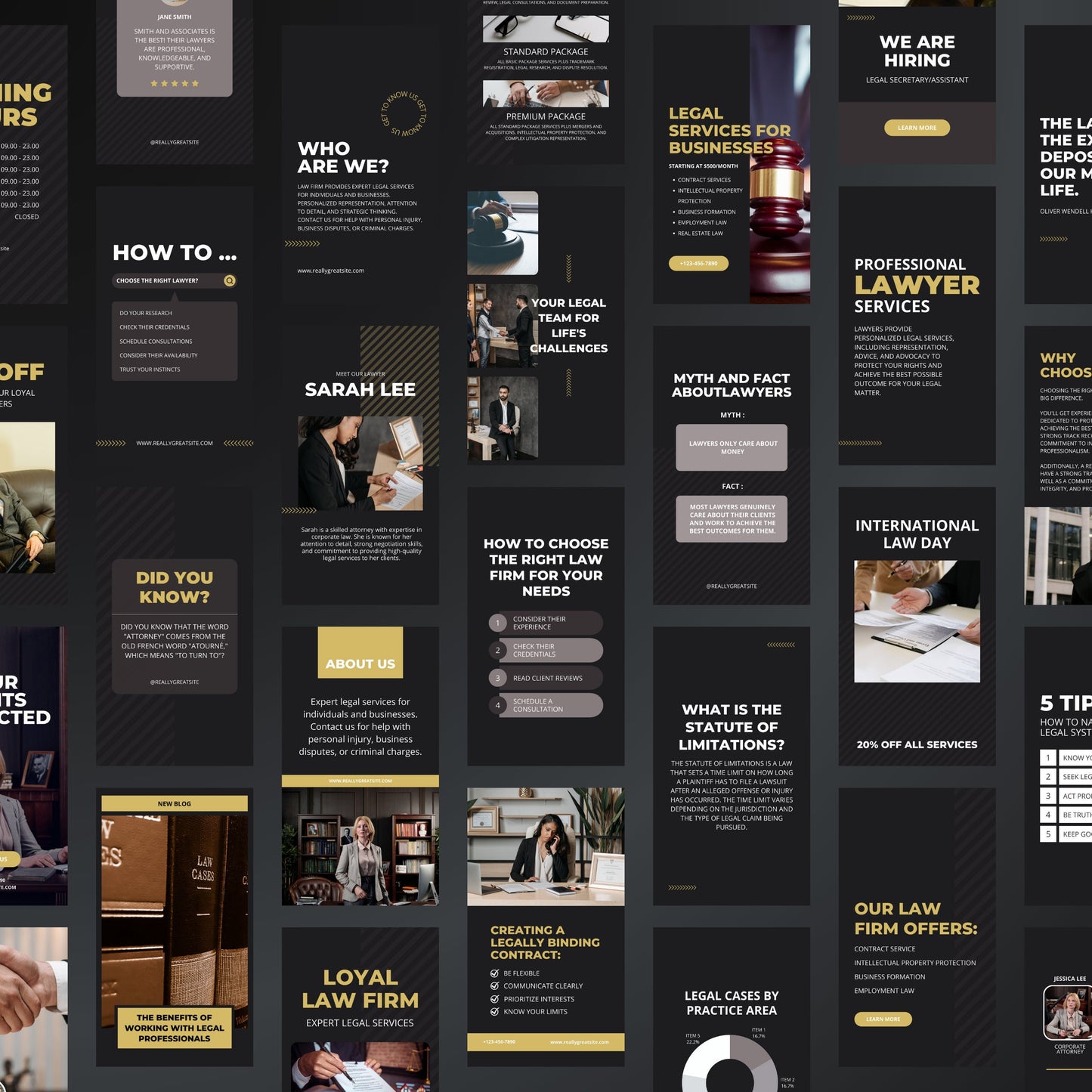 Law Firm Canva Templates | Editable Instagram Posts for Lawyers, Attorneys & Legal Marketing