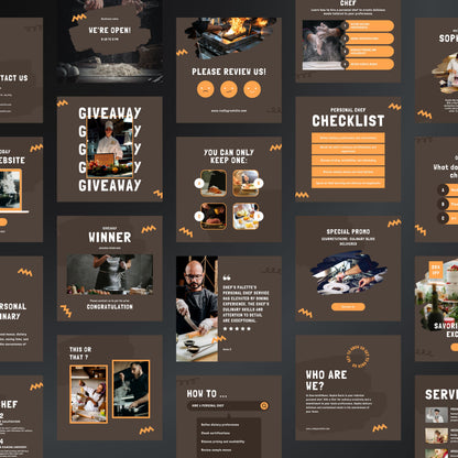 Personal Chef Canva Templates | Editable Instagram Posts for Private Chefs & Catering Services