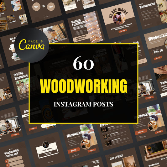 Woodworking Canva Templates | Editable Instagram Posts for Carpenters & Furniture Makers
