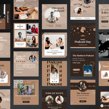 Podcast Canva Templates | Editable Instagram Posts for Podcasts & Podcast Creators
