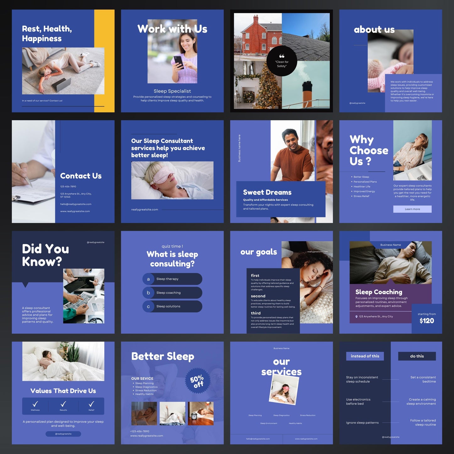 Sleep Consultant Canva Templates | Editable Instagram Posts for Baby Sleep Coaches