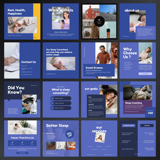 Sleep Consultant Canva Templates | Editable Instagram Posts for Baby Sleep Coaches
