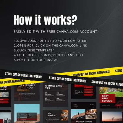 Chimney Sweep Canva Templates | Editable Instagram Posts for Chimney Cleaning & Maintenance