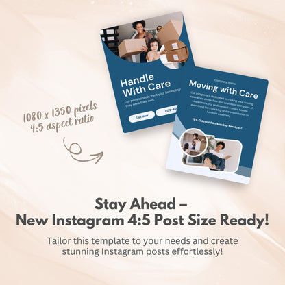 Moving Service Canva Templates | Editable Instagram Posts for Movers & Relocation Companies