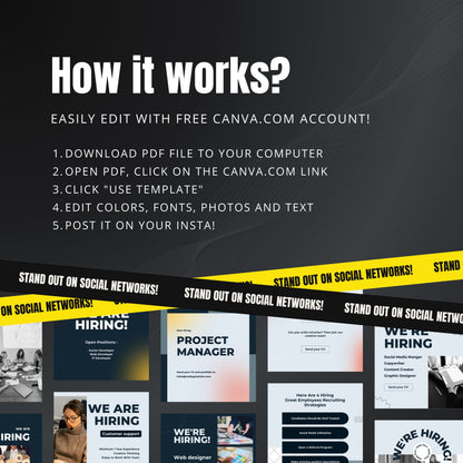 We Are Hiring Canva Templates | Editable Instagram Posts for Job Vacancies & HR Agencies