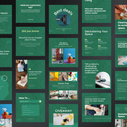 Junk Removal Canva Templates | Editable Instagram Posts for Waste & Hauling Services