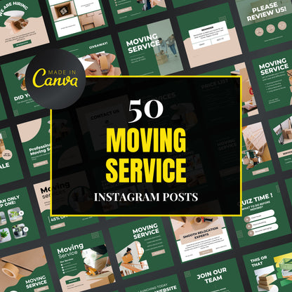 Moving Service Canva Templates | Editable Instagram Posts for Movers & Packing Companies